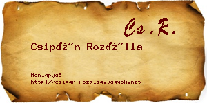 Csipán Rozália névjegykártya