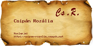 Csipán Rozália névjegykártya